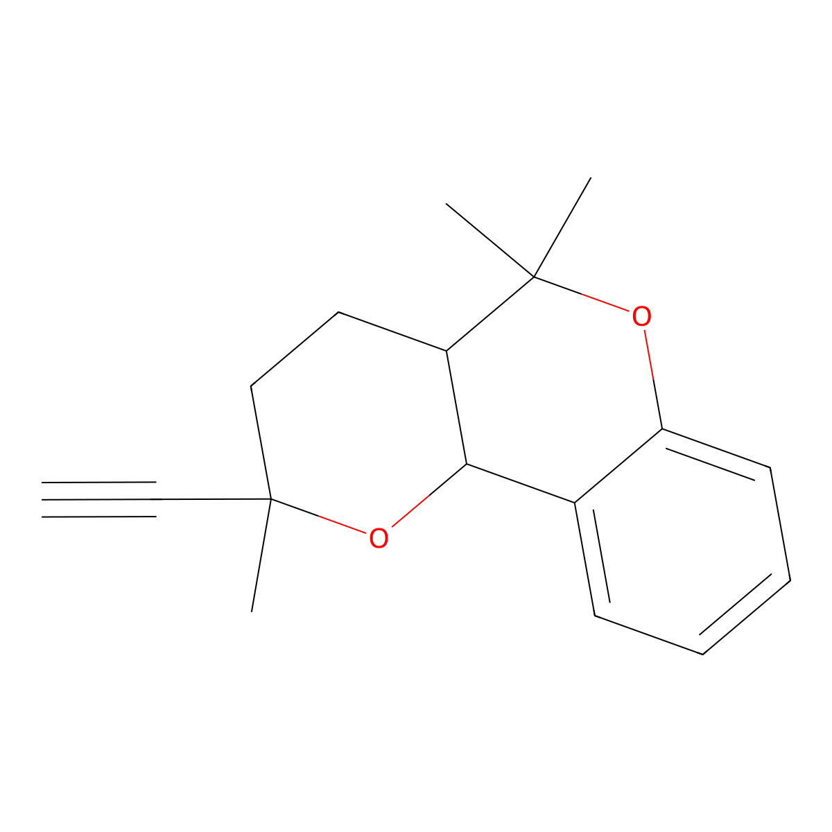 2-Ethynyl-2,5,5-trimethyl-3,4,4a,10b-tetrahydro-2H,5H-pyrano[3,2-c]chromene molecular structure, CAS 320784-74-5