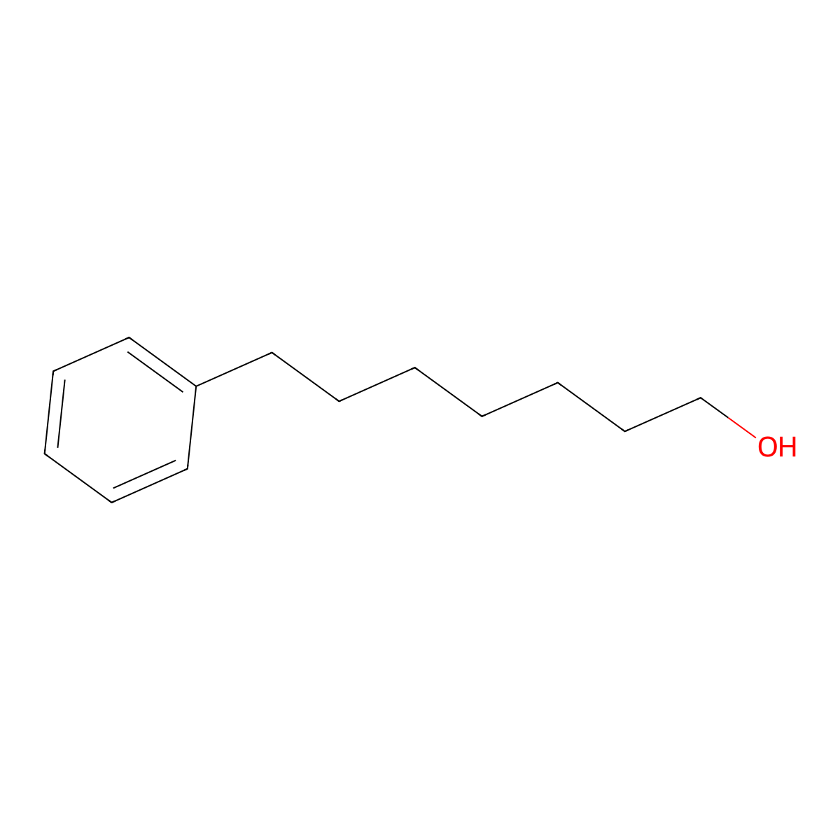 Benzeneheptanol molecular structure, CAS 3208-25-1