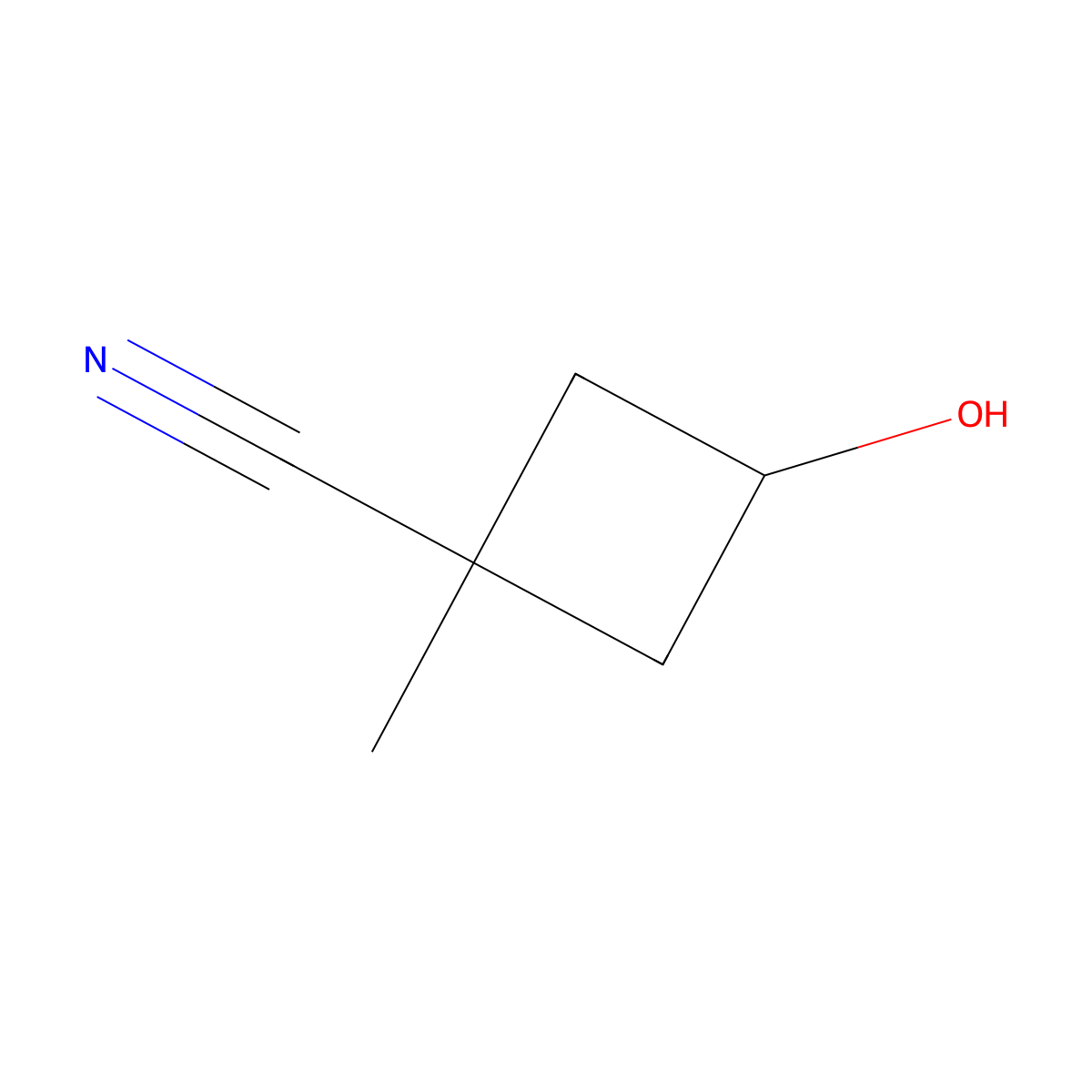 3-Hydroxy-1-methylcyclobutane-1-carbonitrile molecular structure, CAS 32082-18-1