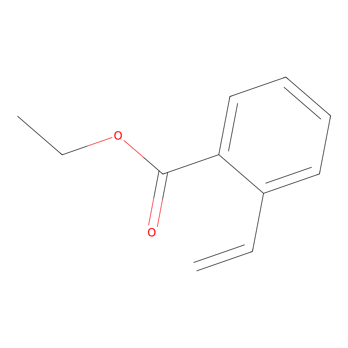 Ethyl 2-ethenylbenzoate molecular structure, CAS 32082-32-9