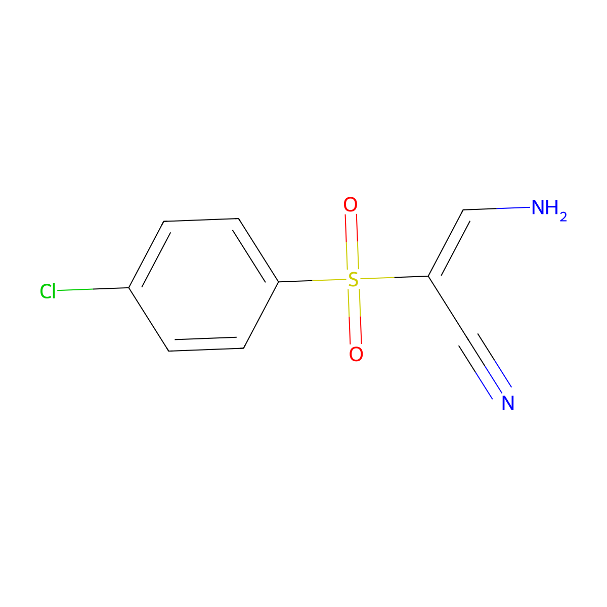 3-Amino-2-(4-chlorophenyl)sulfonylprop-2-enenitrile molecular structure, CAS 32083-31-1