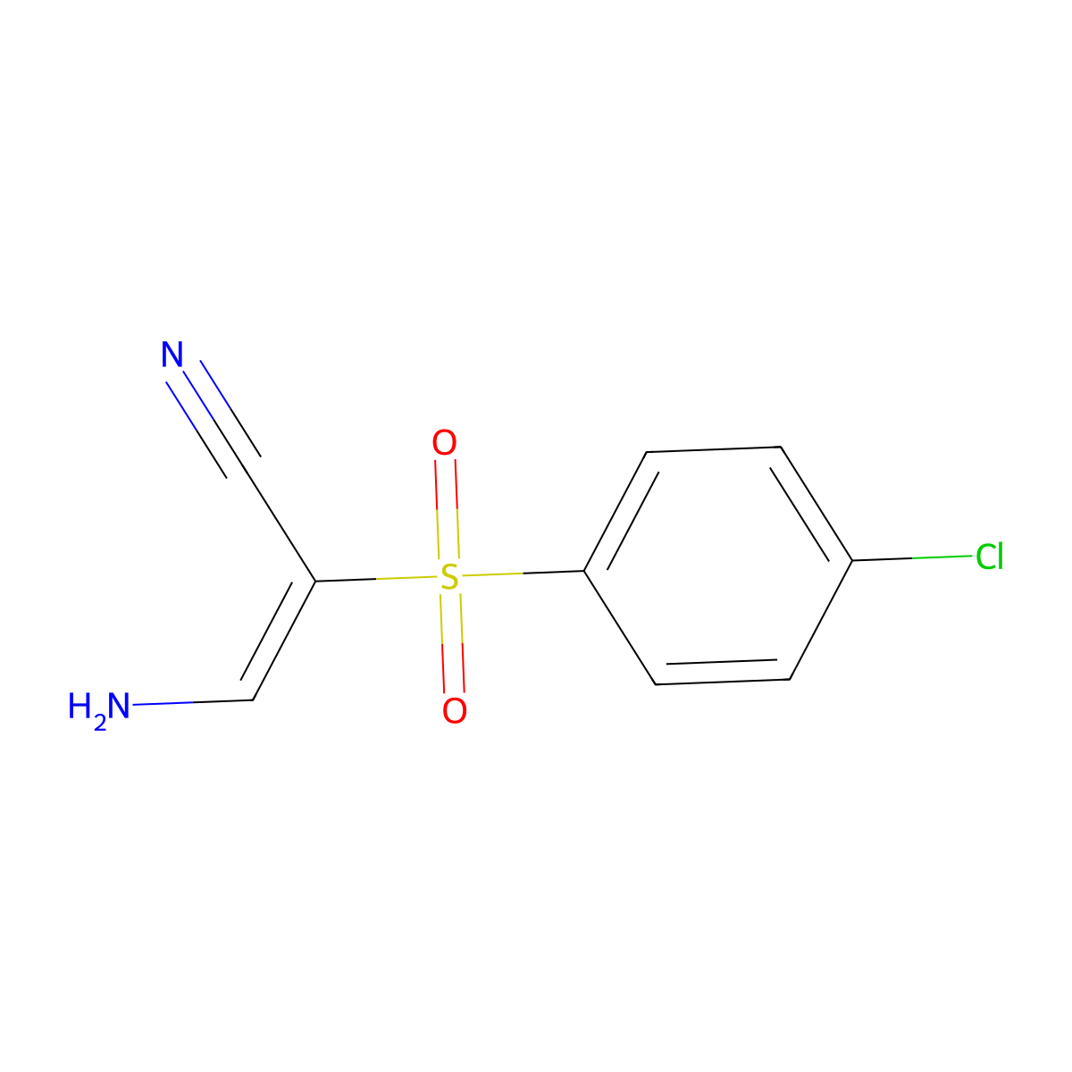 3-Amino-2-(4-chlorophenyl)sulfonylprop-2-enenitrile molecular structure, CAS 32083-31-1