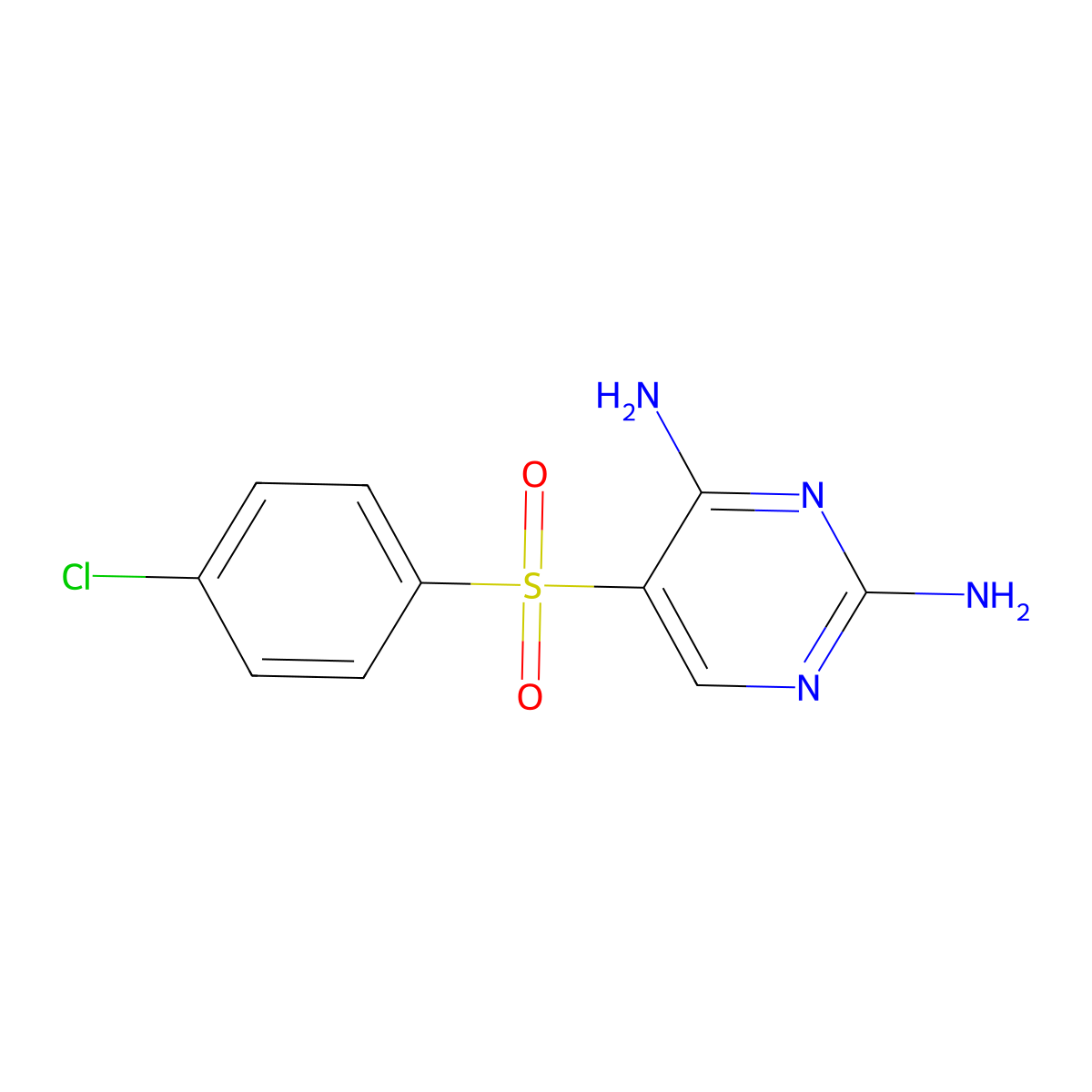 5-(4-Chloro-benzenesulfonyl)-pyrimidine-2,4-diamine molecular structure, CAS 32083-43-5