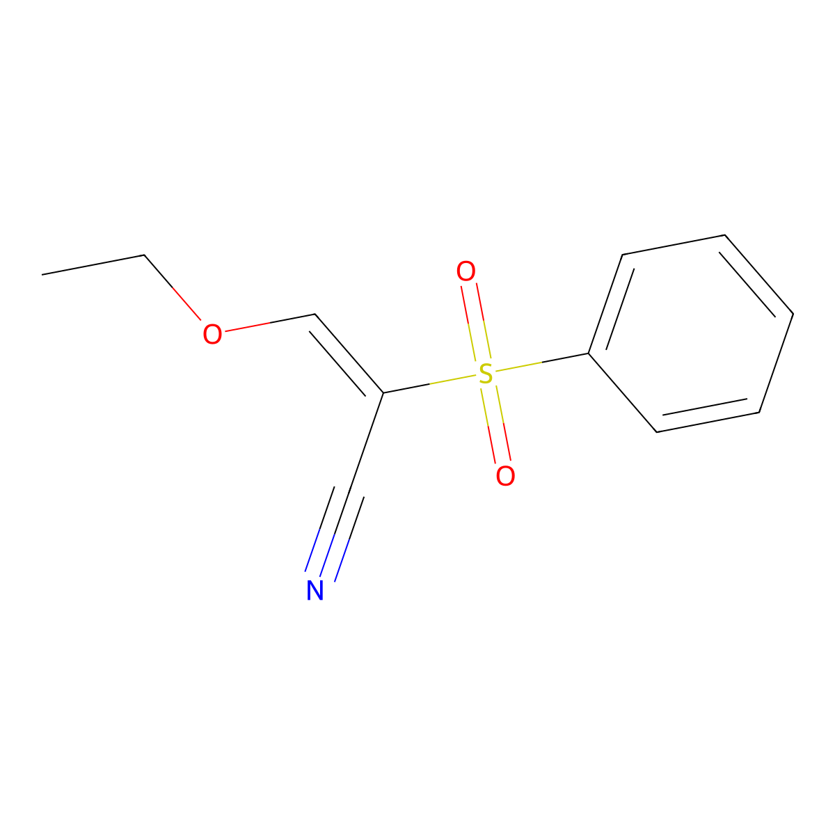 2-(Benzenesulfonyl)-3-ethoxyprop-2-enenitrile molecular structure, CAS 32083-50-4