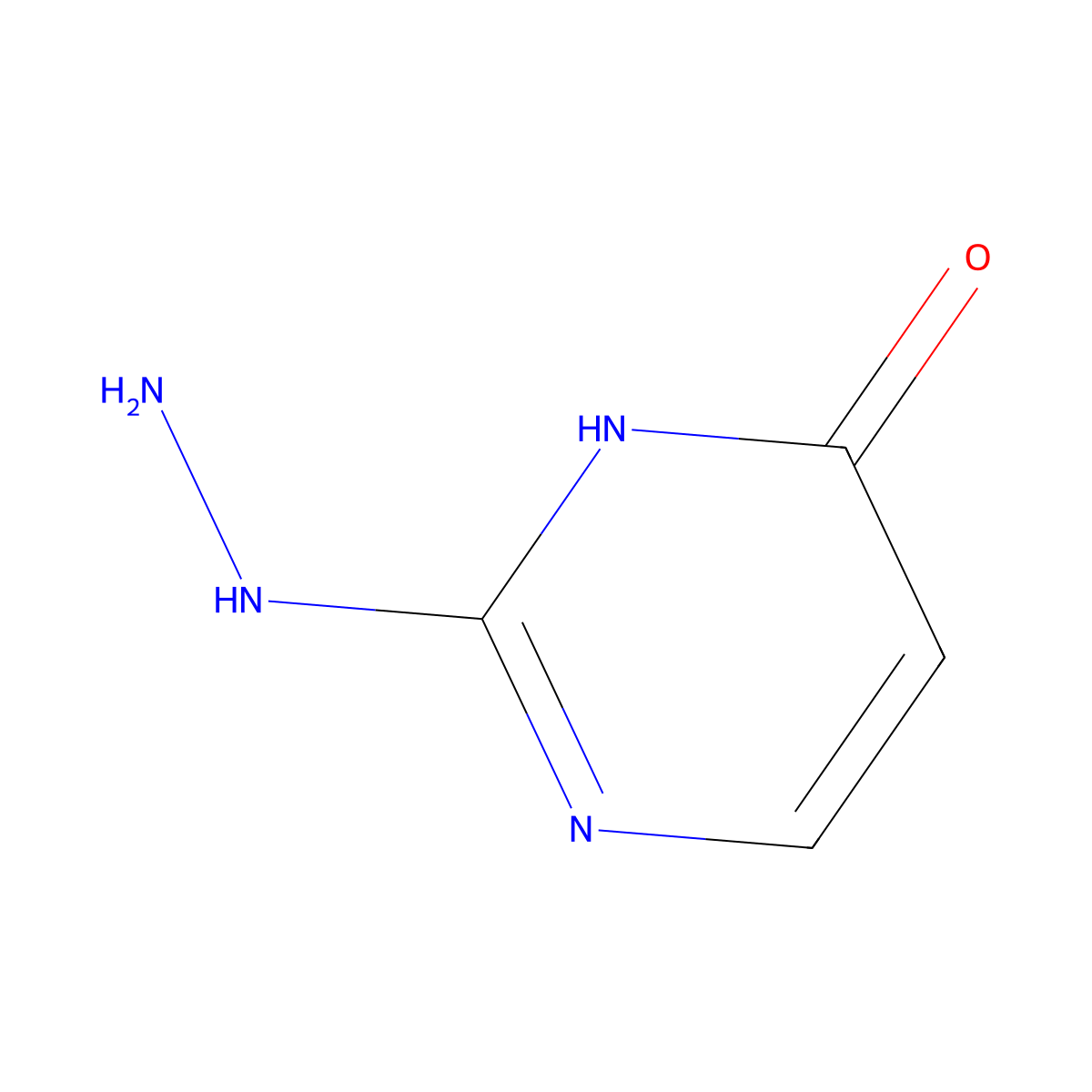 2-hydrazinylpyrimidin-4(3H)-one molecular structure, CAS 32084-27-8