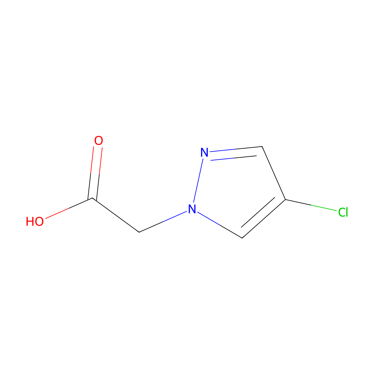 2-(4-chloro-1H-pyrazol-1-yl)acetic acid molecular structure, CAS 32089-46-6