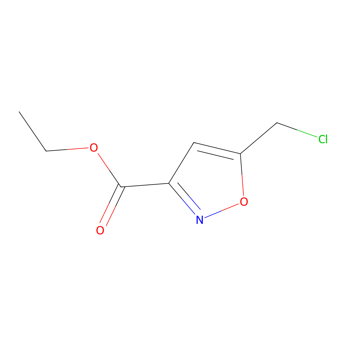 Ethyl 5-chloromethylisoxazole-3-carboxylate molecular structure, CAS 3209-40-3