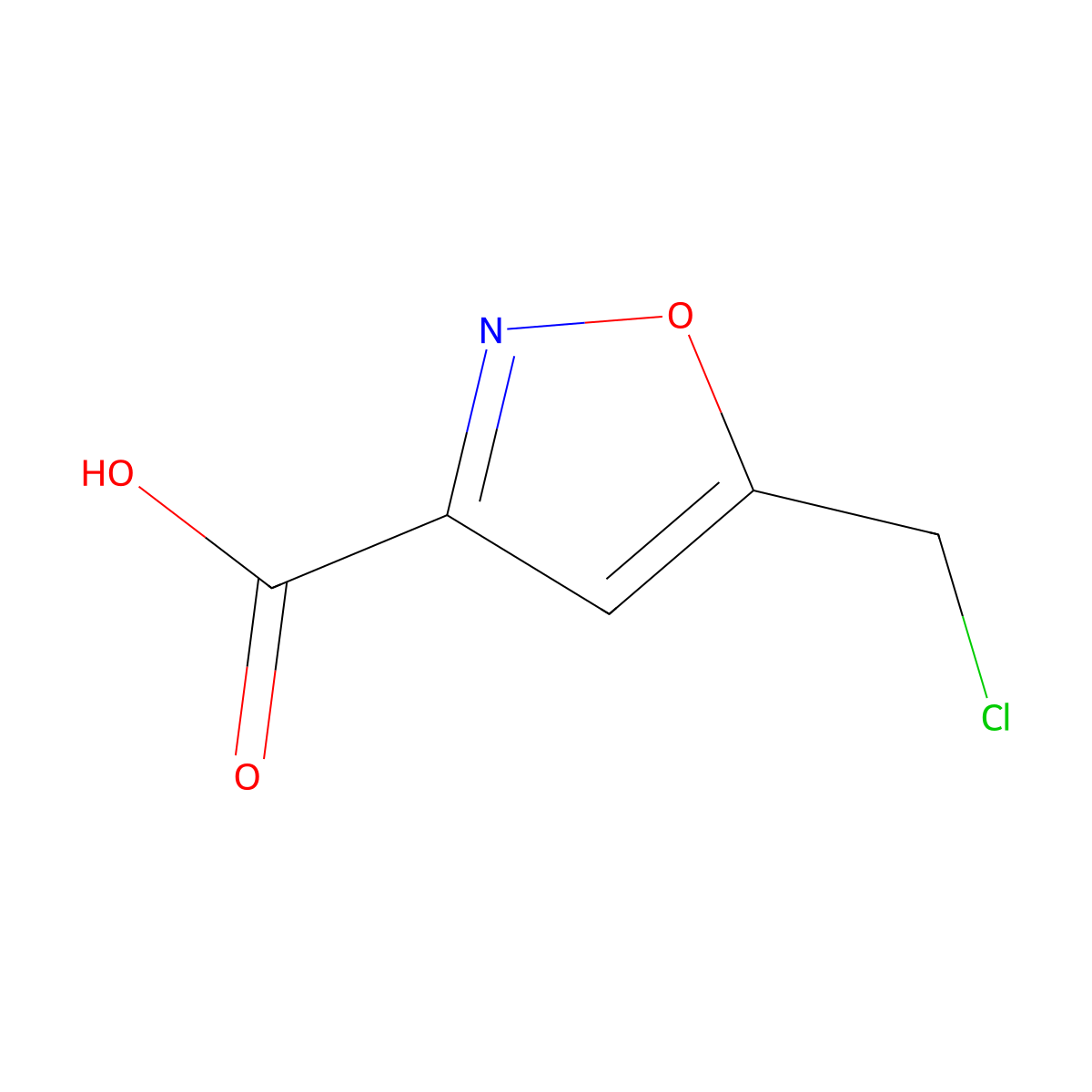 5-(Chloromethyl)-1,2-oxazole-3-carboxylic acid molecular structure, CAS 3209-41-4