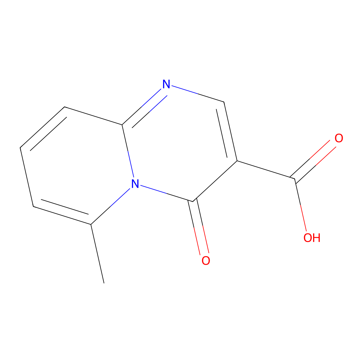 4H-Pyrido(1,2-a)pyrimidine-3-carboxylic acid, 6-methyl-4-oxo- molecular structure, CAS 32092-27-6