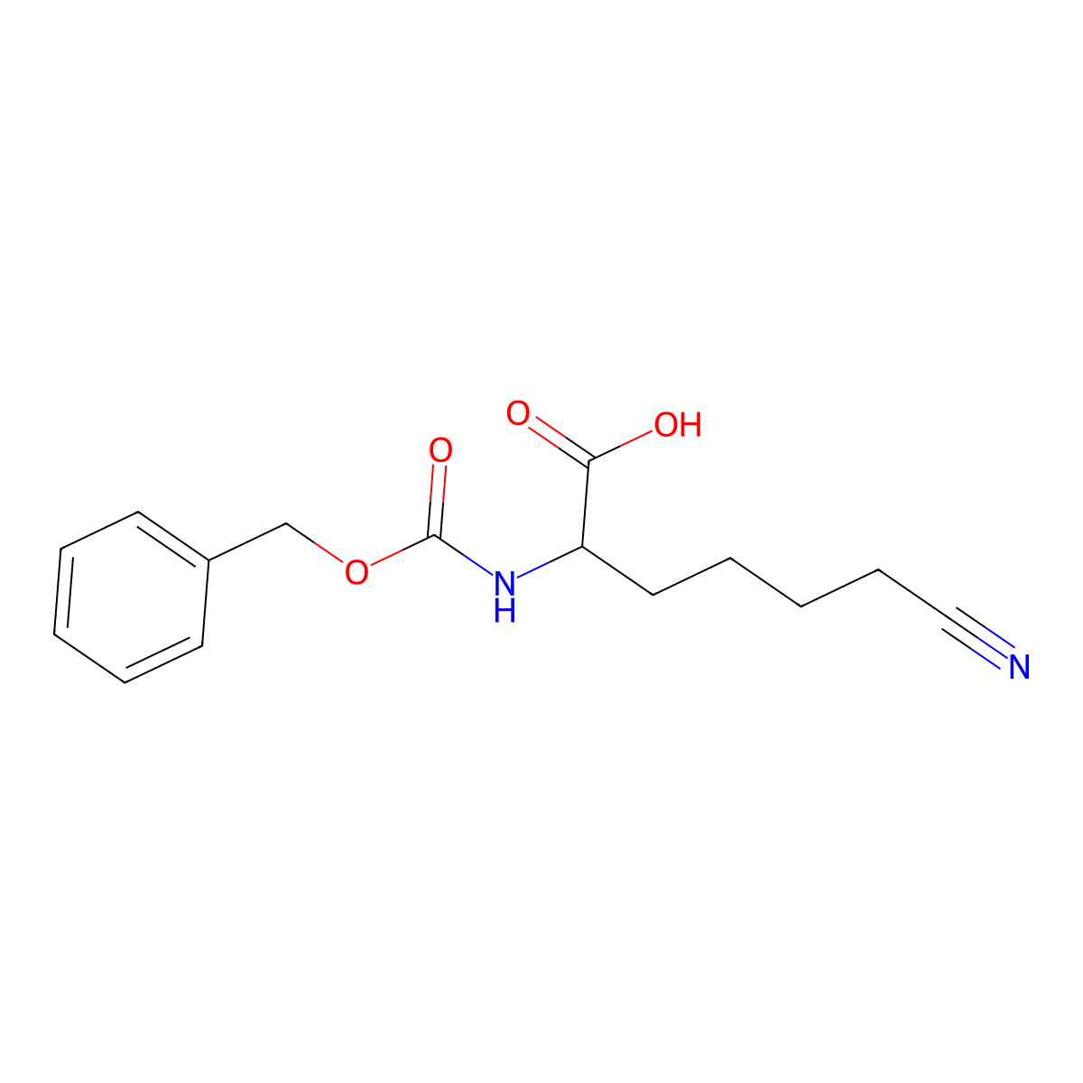 2-{[(Benzyloxy)carbonyl]amino}-6-cyanohexanoic acid molecular structure, CAS 32097-51-1