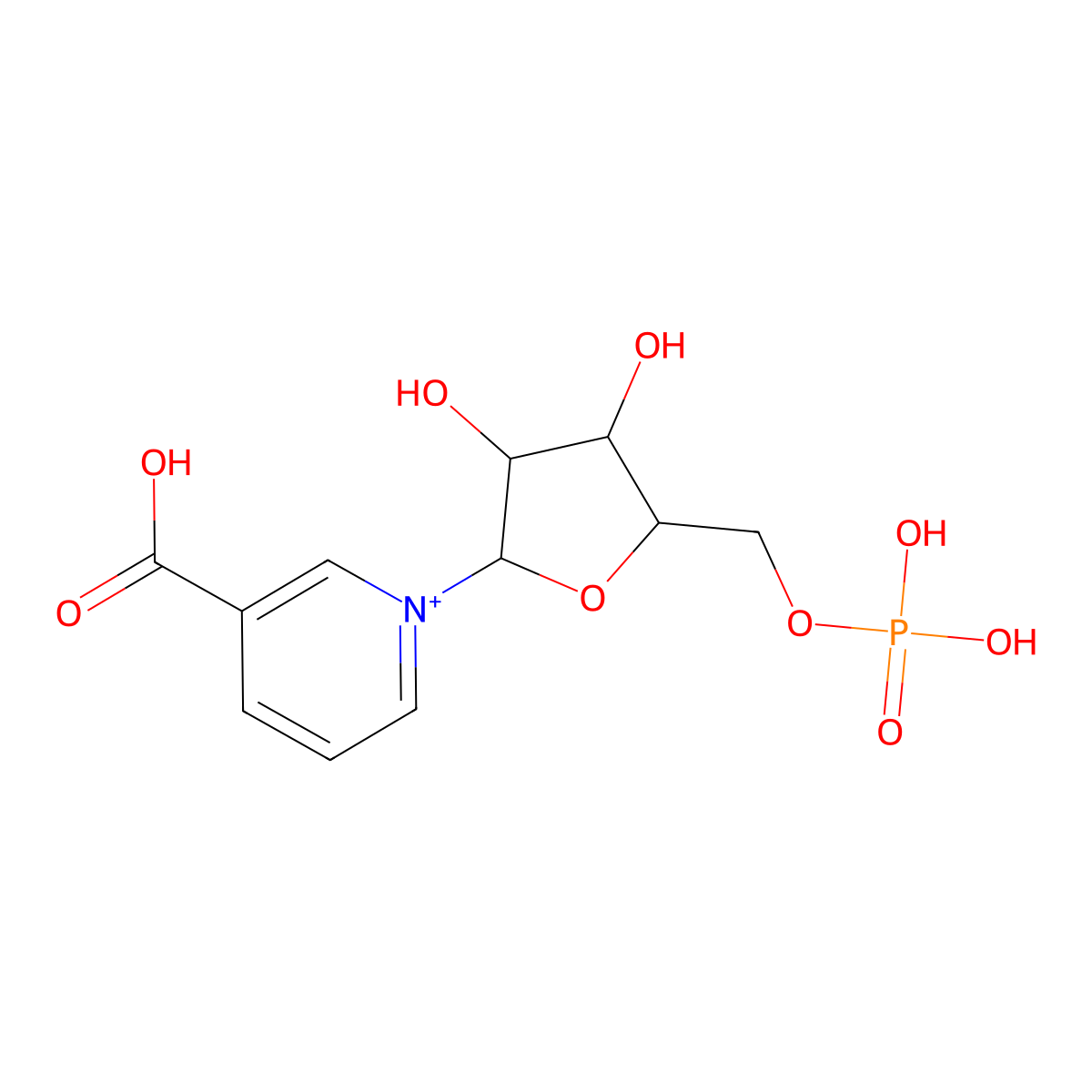 Nicotinate D-ribonucleotide molecular structure, CAS 321-02-8
