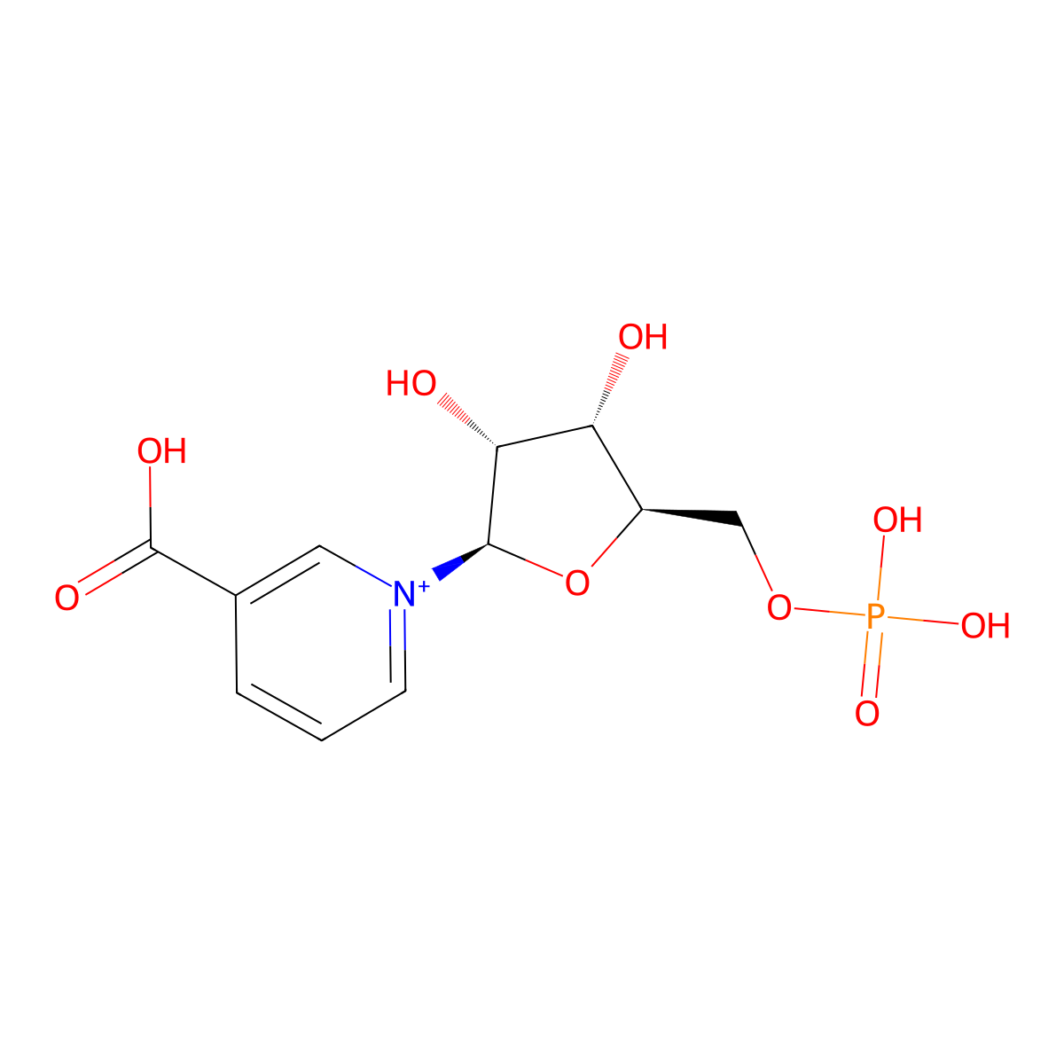 Nicotinate D-ribonucleotide molecular structure, CAS 321-02-8