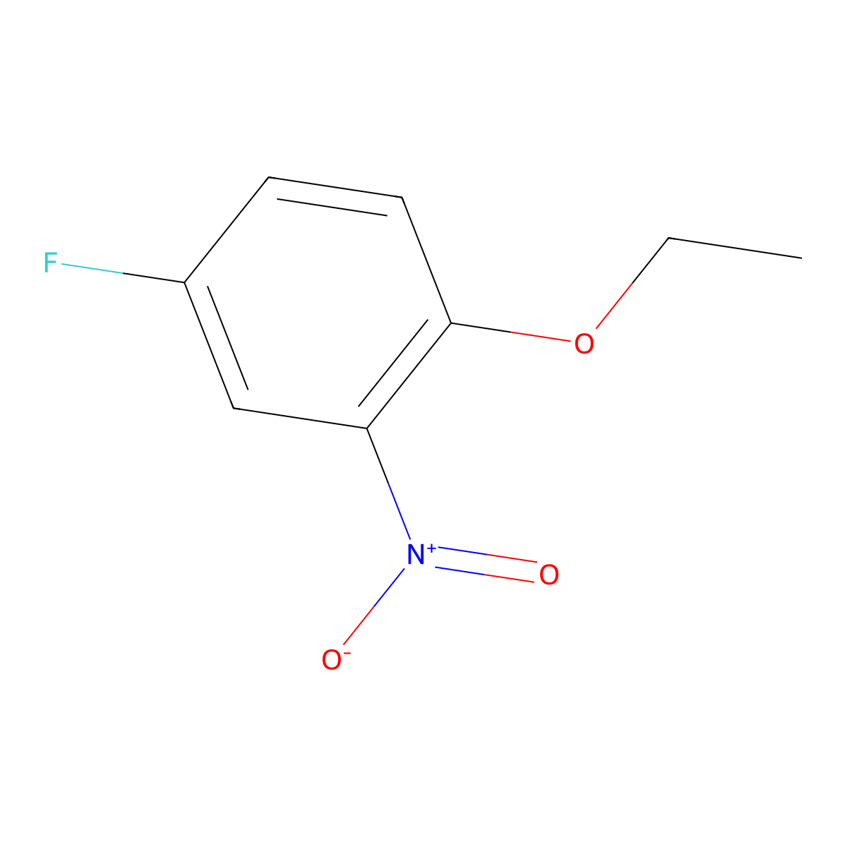 1-Ethoxy-4-fluoro-2-nitrobenzene molecular structure, CAS 321-04-0