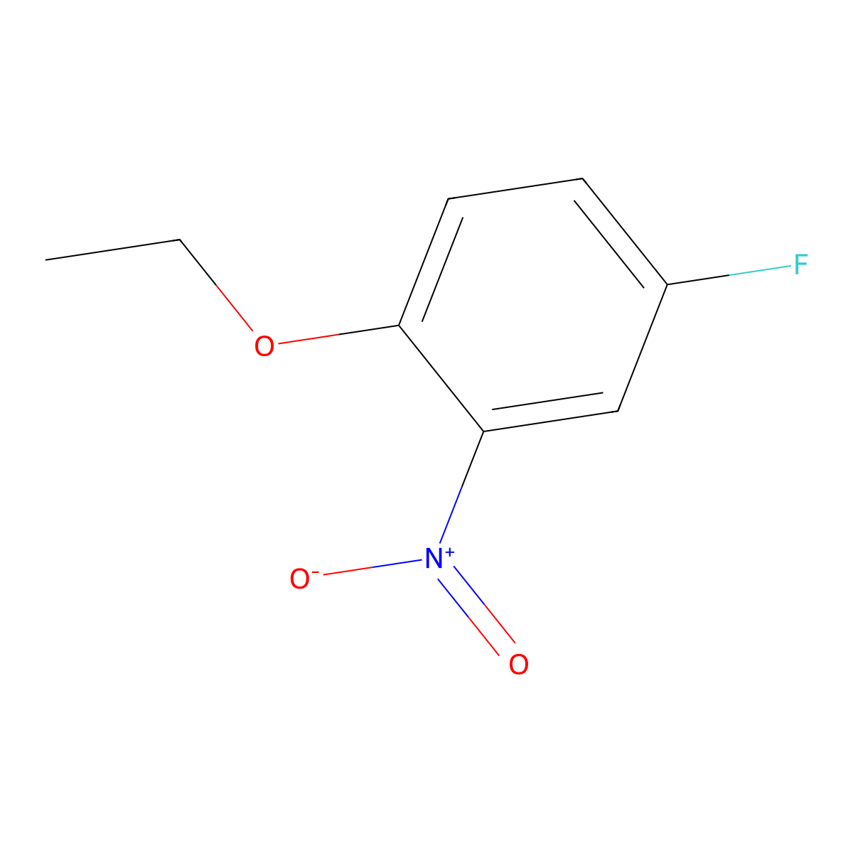 1-Ethoxy-4-fluoro-2-nitrobenzene molecular structure, CAS 321-04-0