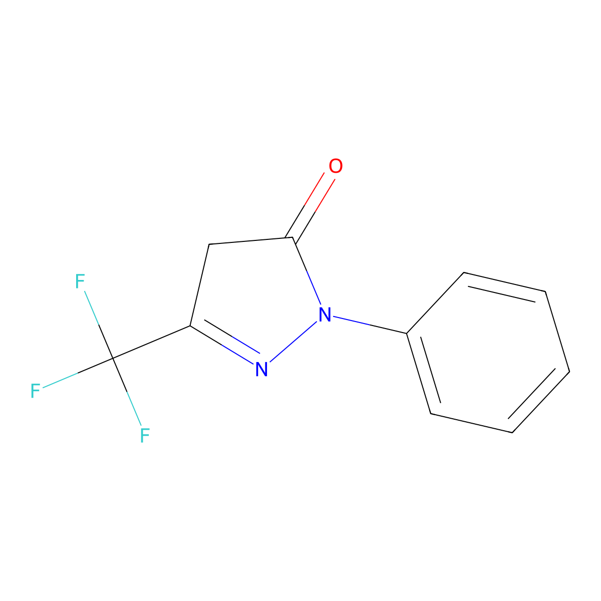 1-phenyl-3-(trifluoromethyl)-4,5-dihydro-1H-pyrazol-5-one molecular structure, CAS 321-07-3