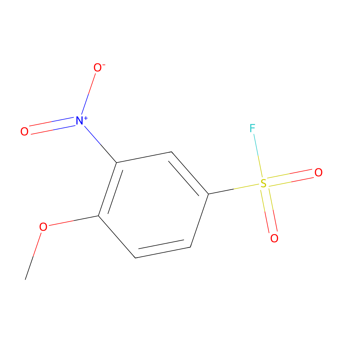 4-Methoxy-3-nitrobenzene-1-sulfonyl fluoride molecular structure, CAS 321-10-8