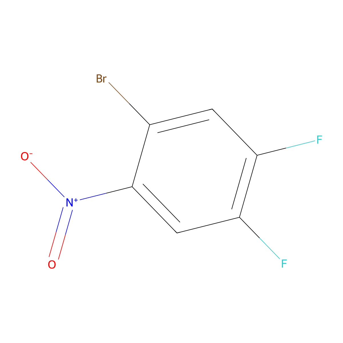 1-Bromo-4,5-difluoro-2-nitrobenzene molecular structure, CAS 321-17-5