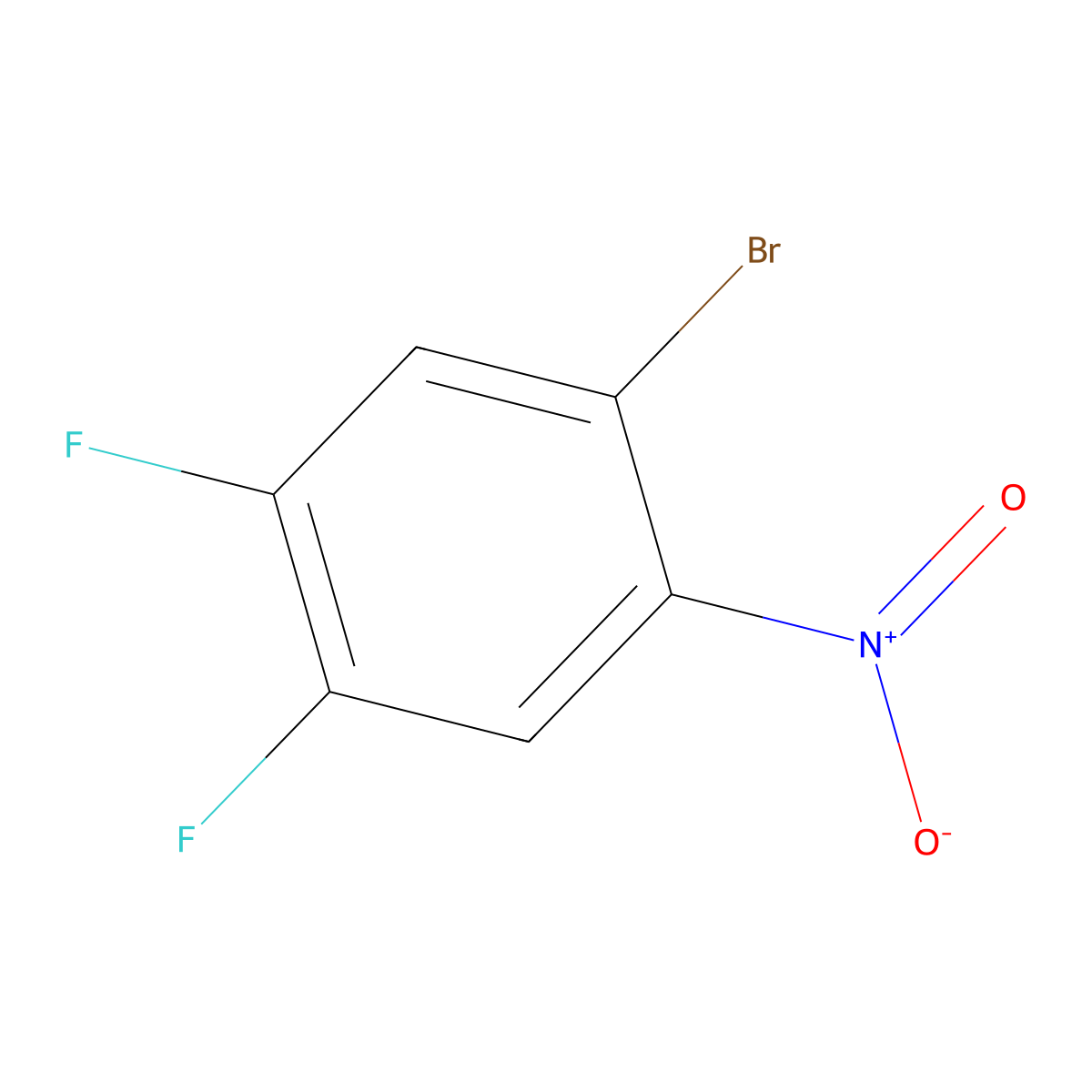 1-Bromo-4,5-difluoro-2-nitrobenzene molecular structure, CAS 321-17-5