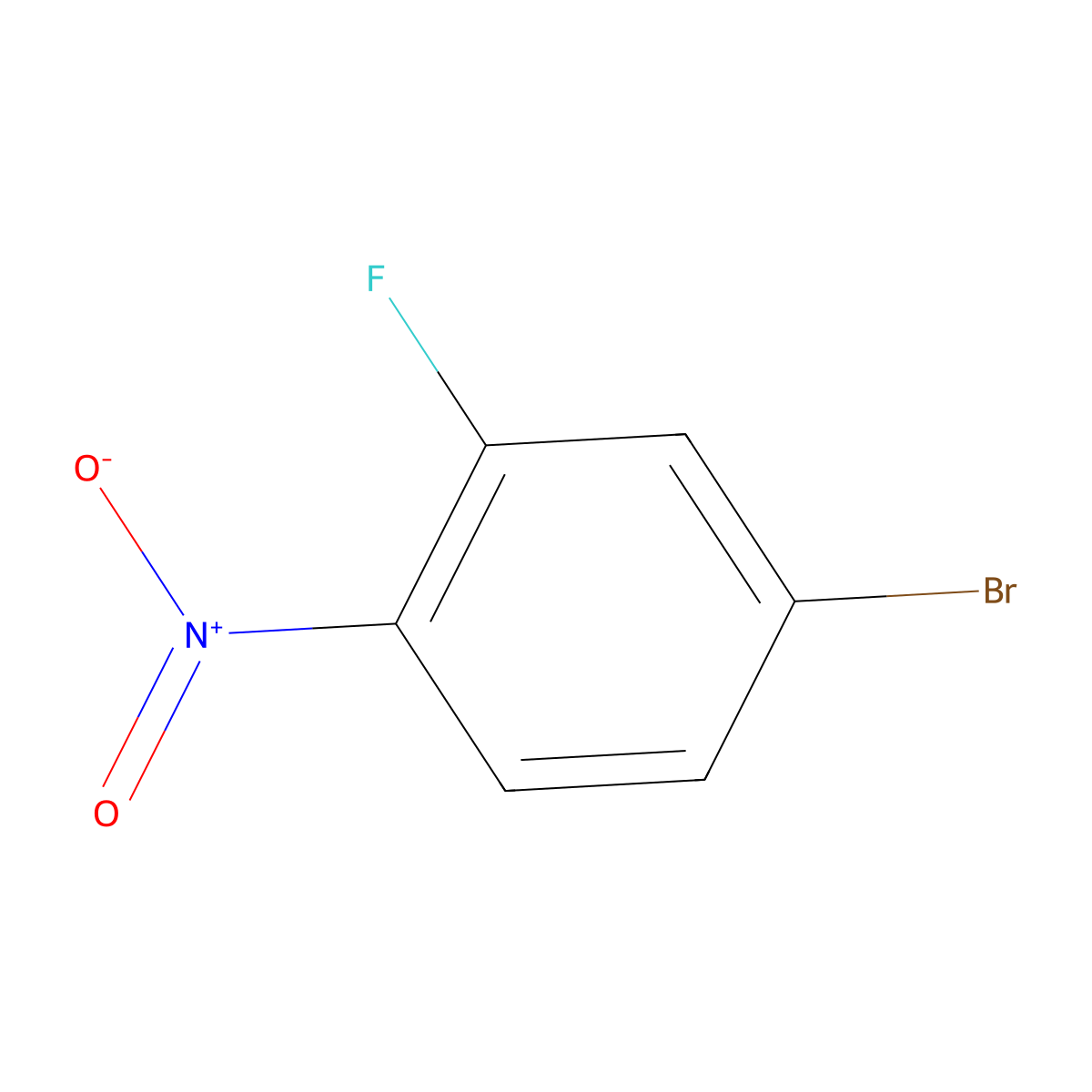 4-Bromo-2-fluoro-1-nitrobenzene molecular structure, CAS 321-23-3