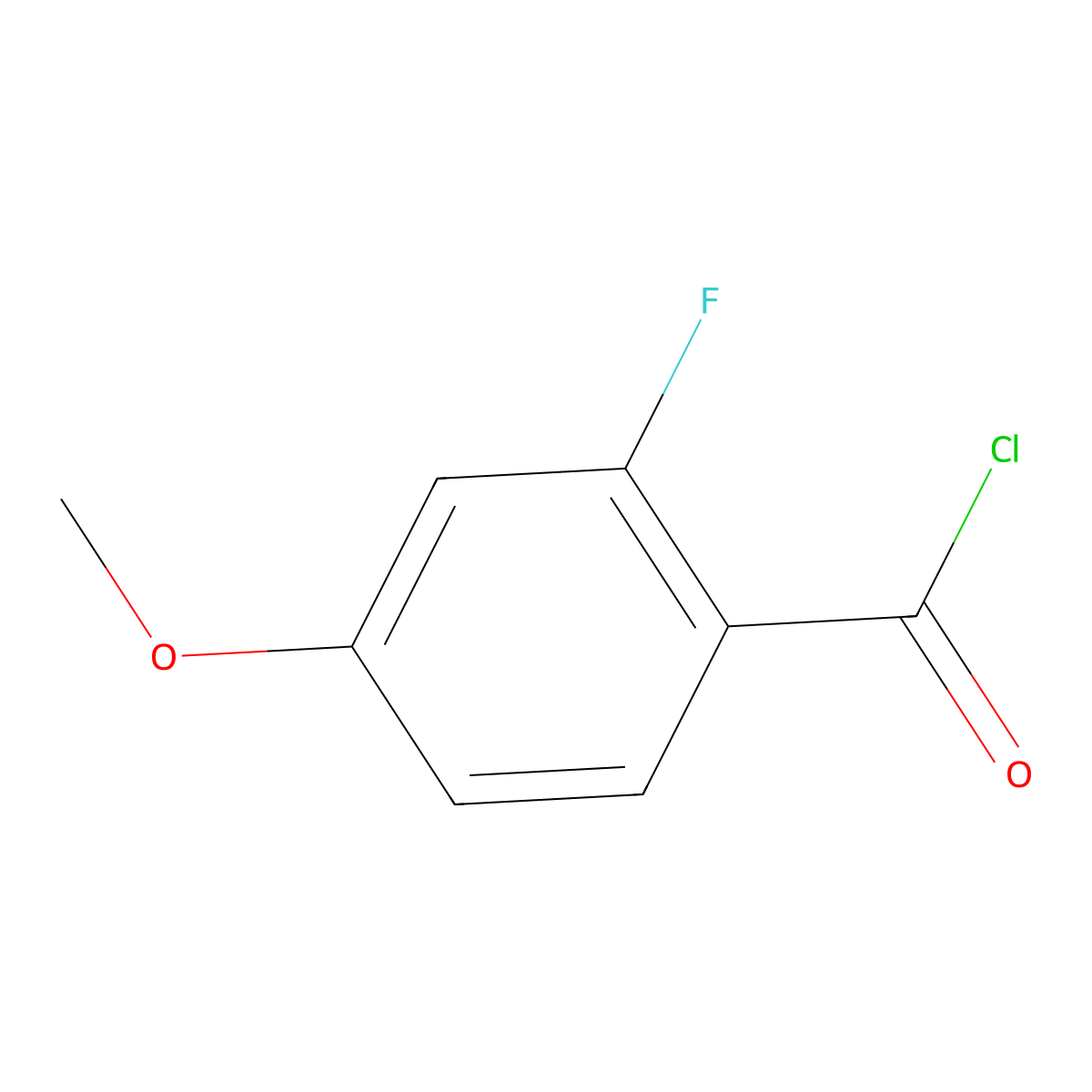 2-Fluoro-4-methoxybenzoyl chloride molecular structure, CAS 321-24-4