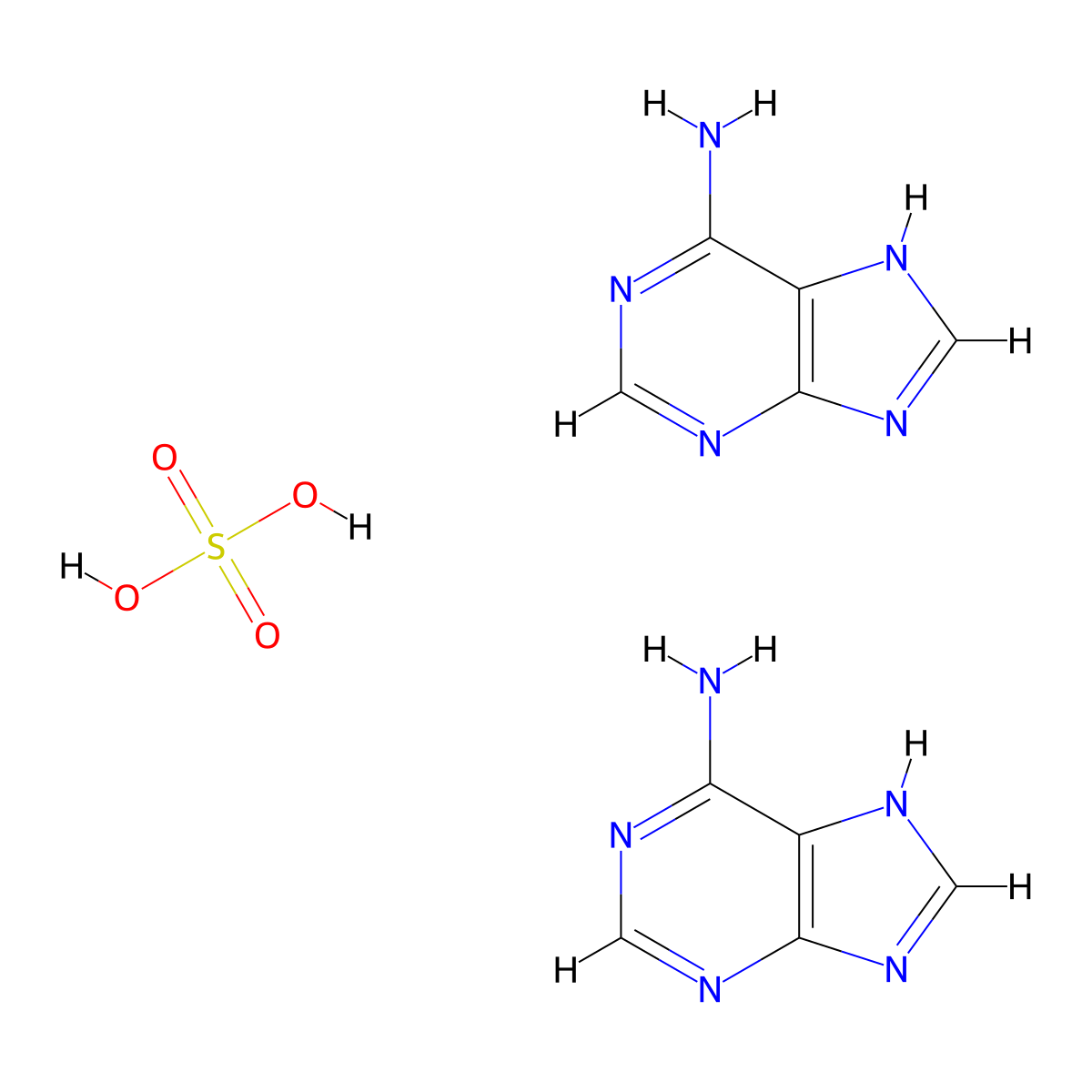 Adenine sulfate molecular structure, CAS 321-30-2