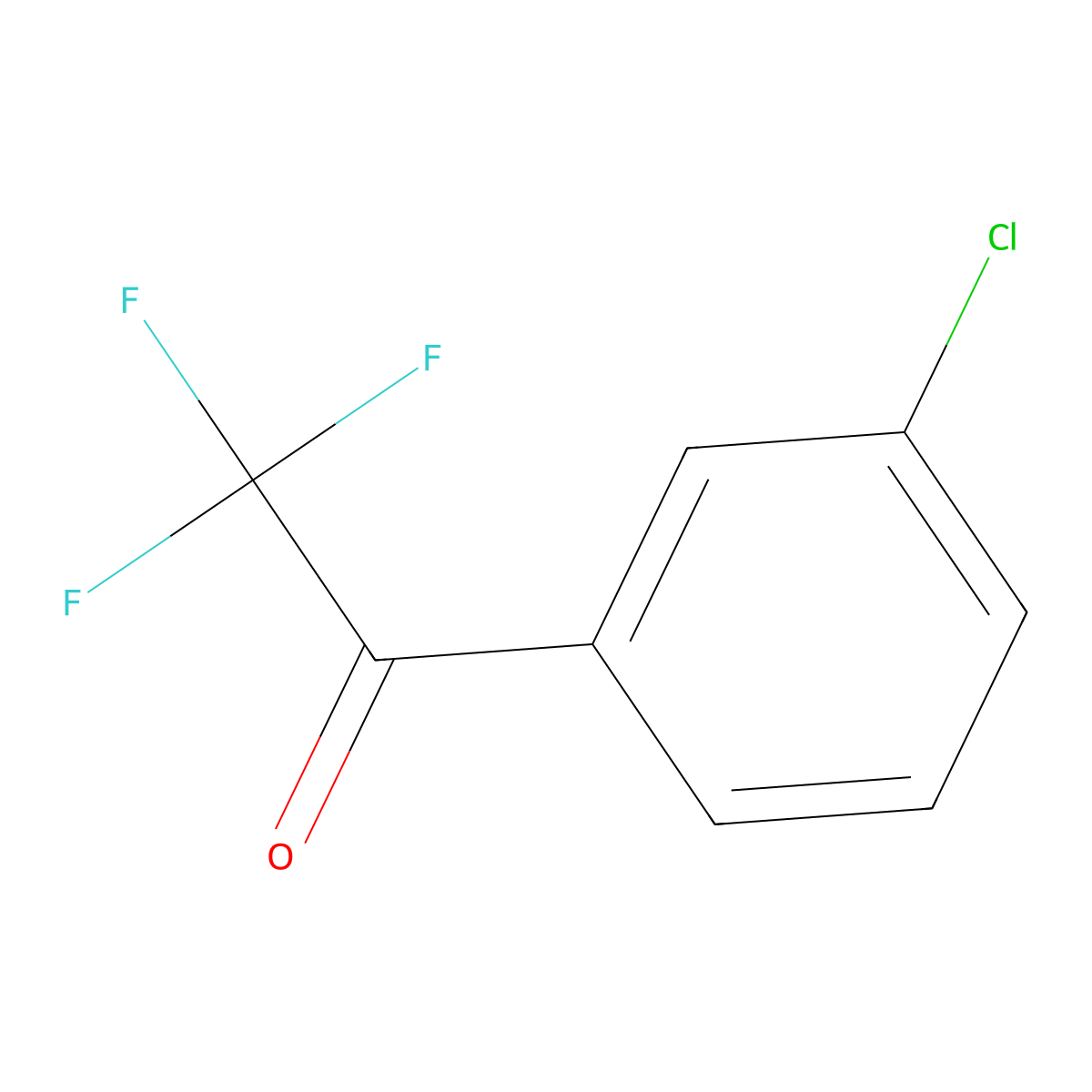 1-(3-Chlorophenyl)-2,2,2-trifluoroethanone molecular structure, CAS 321-31-3
