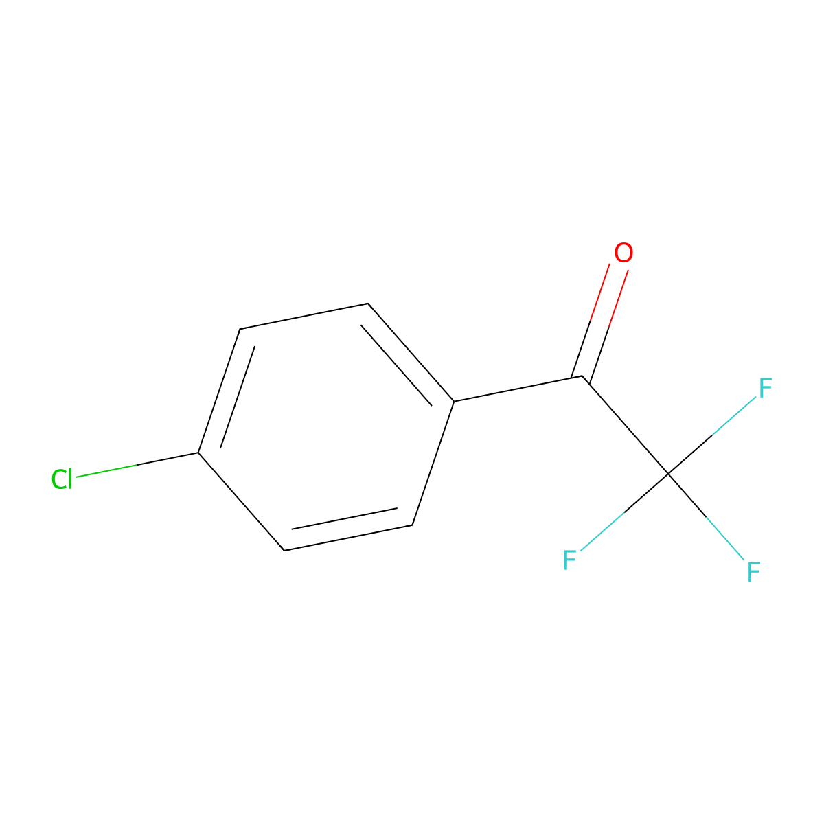 Ethanone, 1-(4-chlorophenyl)-2,2,2-trifluoro- molecular structure, CAS 321-37-9