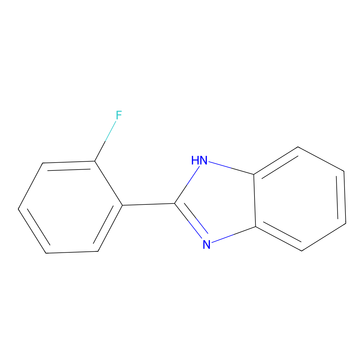 2-(2-fluorophenyl)-1H-benzimidazole molecular structure, CAS 321-51-7