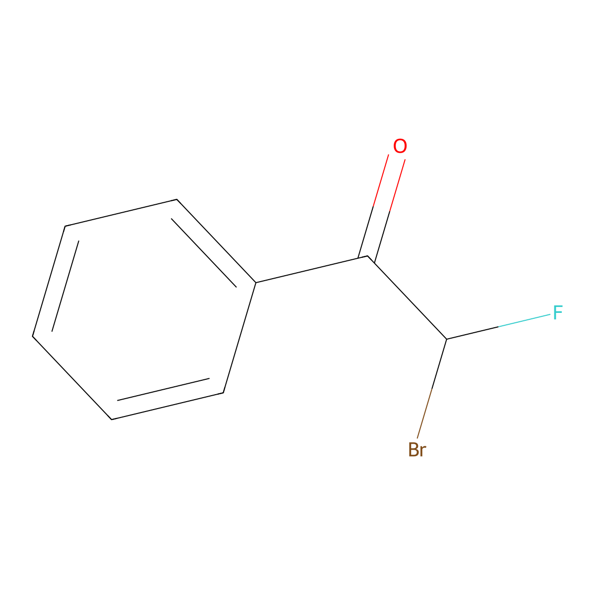 2-Bromo-2-fluoro-1-phenylethan-1-one molecular structure, CAS 321-75-5