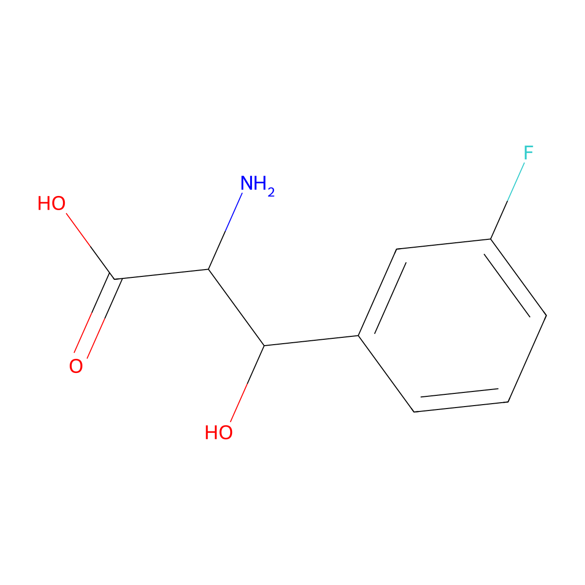 2-Amino-3-(3-fluorophenyl)-3-hydroxypropanoic acid molecular structure, CAS 321-80-2