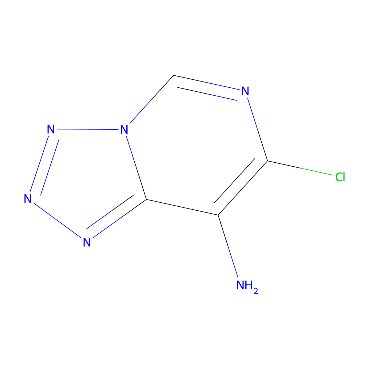 7-Chloro-[1,2,3,4]tetrazolo[1,5-c]pyrimidin-8-amine molecular structure, CAS 3210-38-6