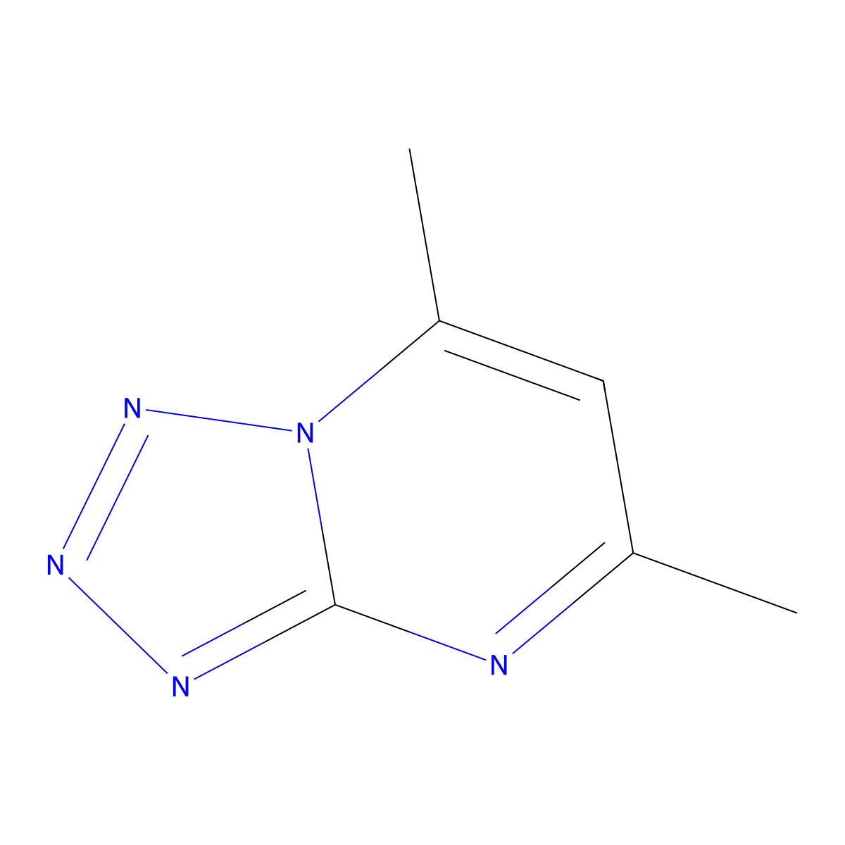 5,7-Dimethyltetrazolo(1,5-a)pyrimidine molecular structure, CAS 3210-44-4
