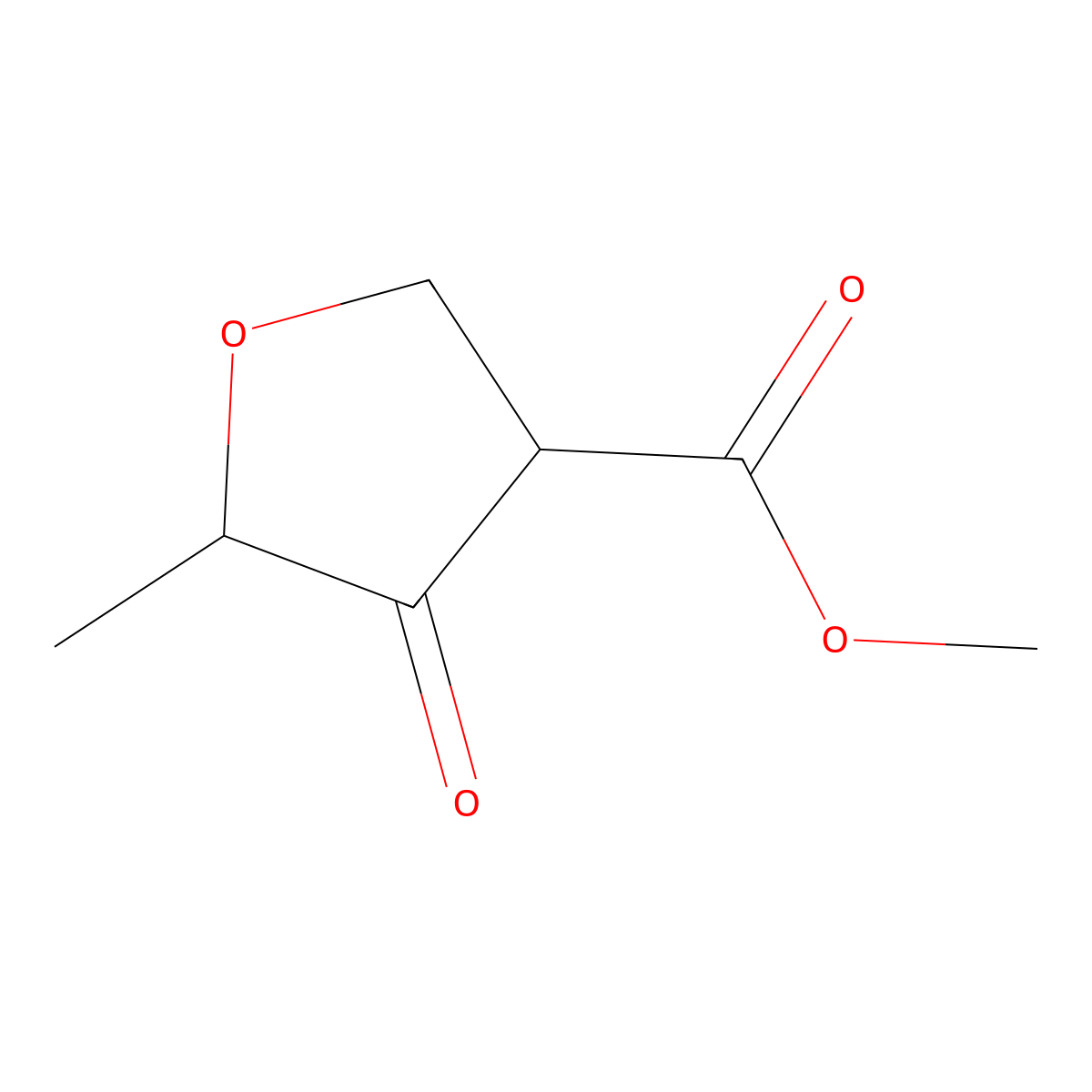 Methyl tetrahydro-5-methyl-4-oxo-3-furoate molecular structure, CAS 3210-57-9