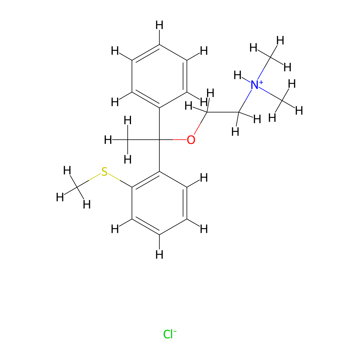 Ethylamine, N,N-dimethyl-2-((alpha-methyl-o-(methylthio)-alpha-phenylbenzyl)oxy)-, hydrochloride molecular structure, CAS 32102-35-5