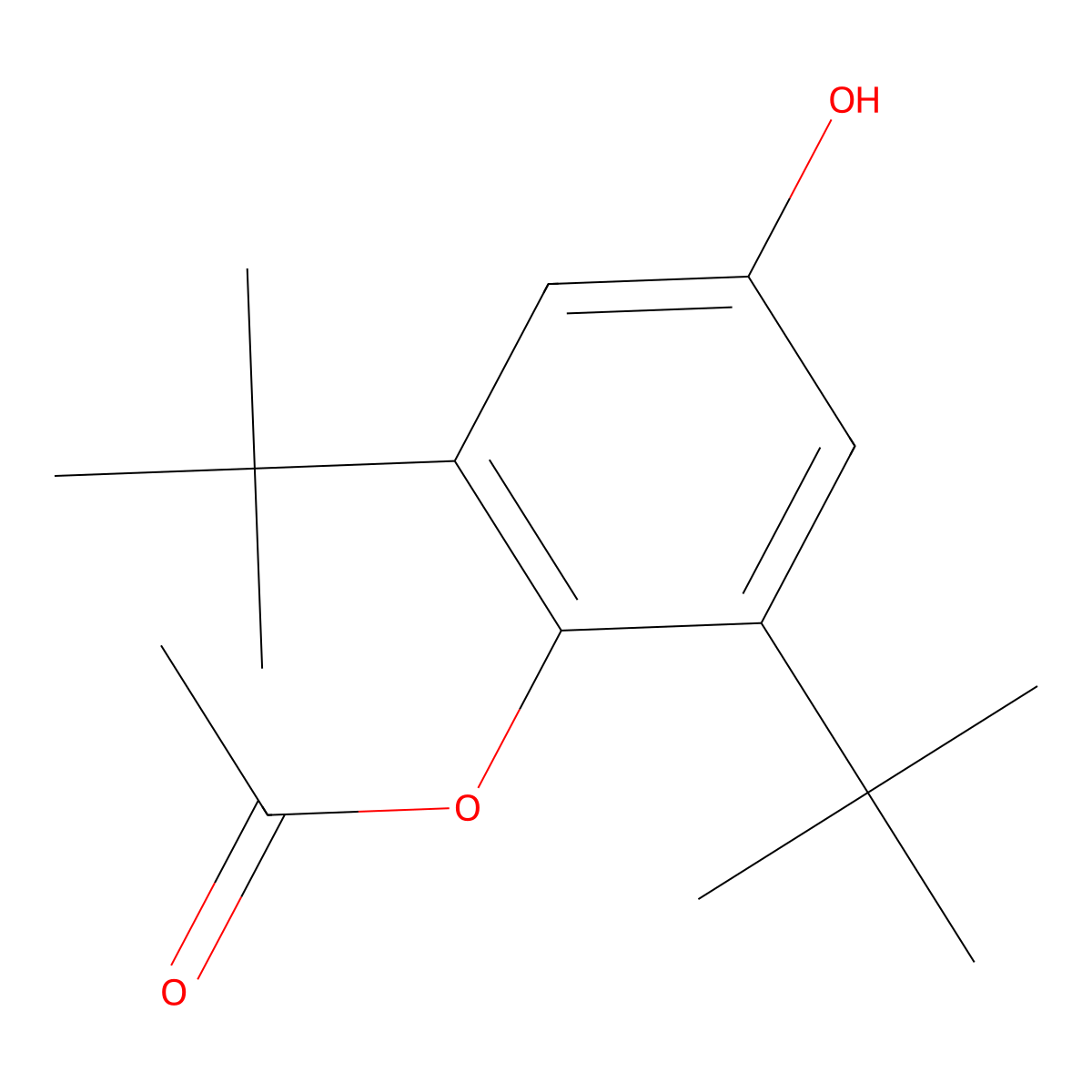 2,6-DI-Tert-butyl-4-hydroxyphenyl acetate molecular structure, CAS 32102-41-3