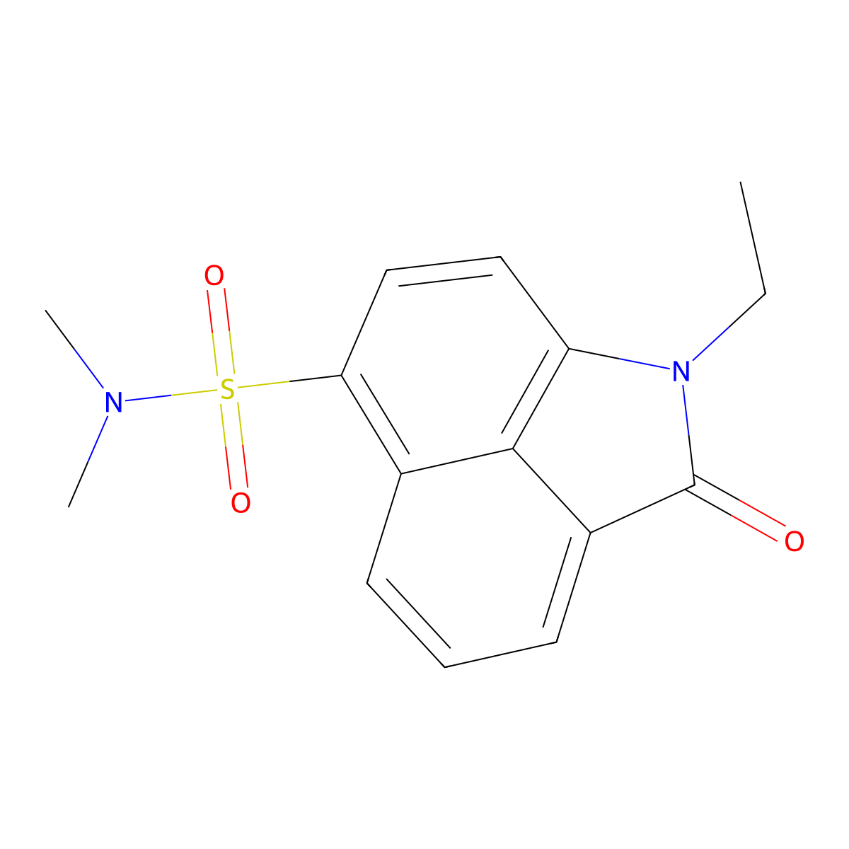 1-ethyl-N,N-dimethyl-2-oxo-1,2-dihydrobenzo[cd]indole-6-sulfonamide molecular structure, CAS 32103-16-5