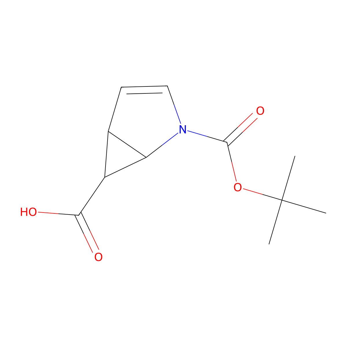 (1beta,5beta)-2-Azabicyclo[3.1.0]hexa-3-ene-2,6beta-dicarboxylic acid 2-tert-butyl ester molecular structure, CAS 321133-40-8