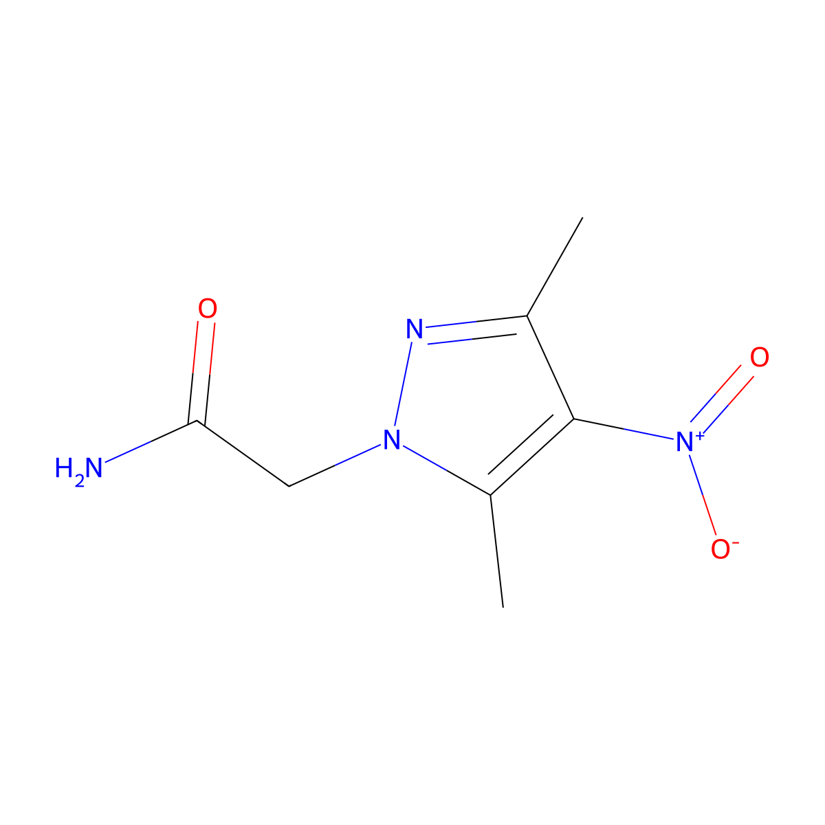2-(3,5-dimethyl-4-nitro-1H-pyrazol-1-yl)acetamide molecular structure, CAS 321142-95-4