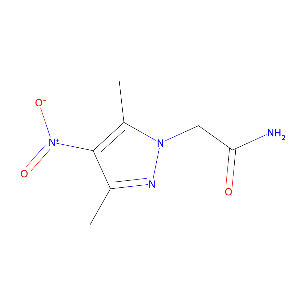 2-(3,5-dimethyl-4-nitro-1H-pyrazol-1-yl)acetamide molecular structure, CAS 321142-95-4