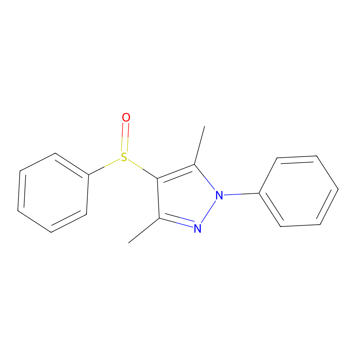 3,5-dimethyl-1-phenyl-4-(phenylsulfinyl)-1H-pyrazole molecular structure, CAS 321142-97-6