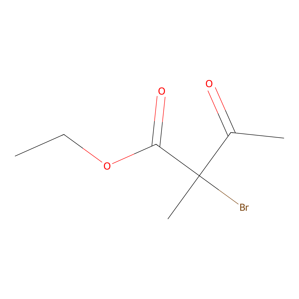 Ethyl 2-bromo-2-methyl-3-oxobutanoate molecular structure, CAS 32116-05-5