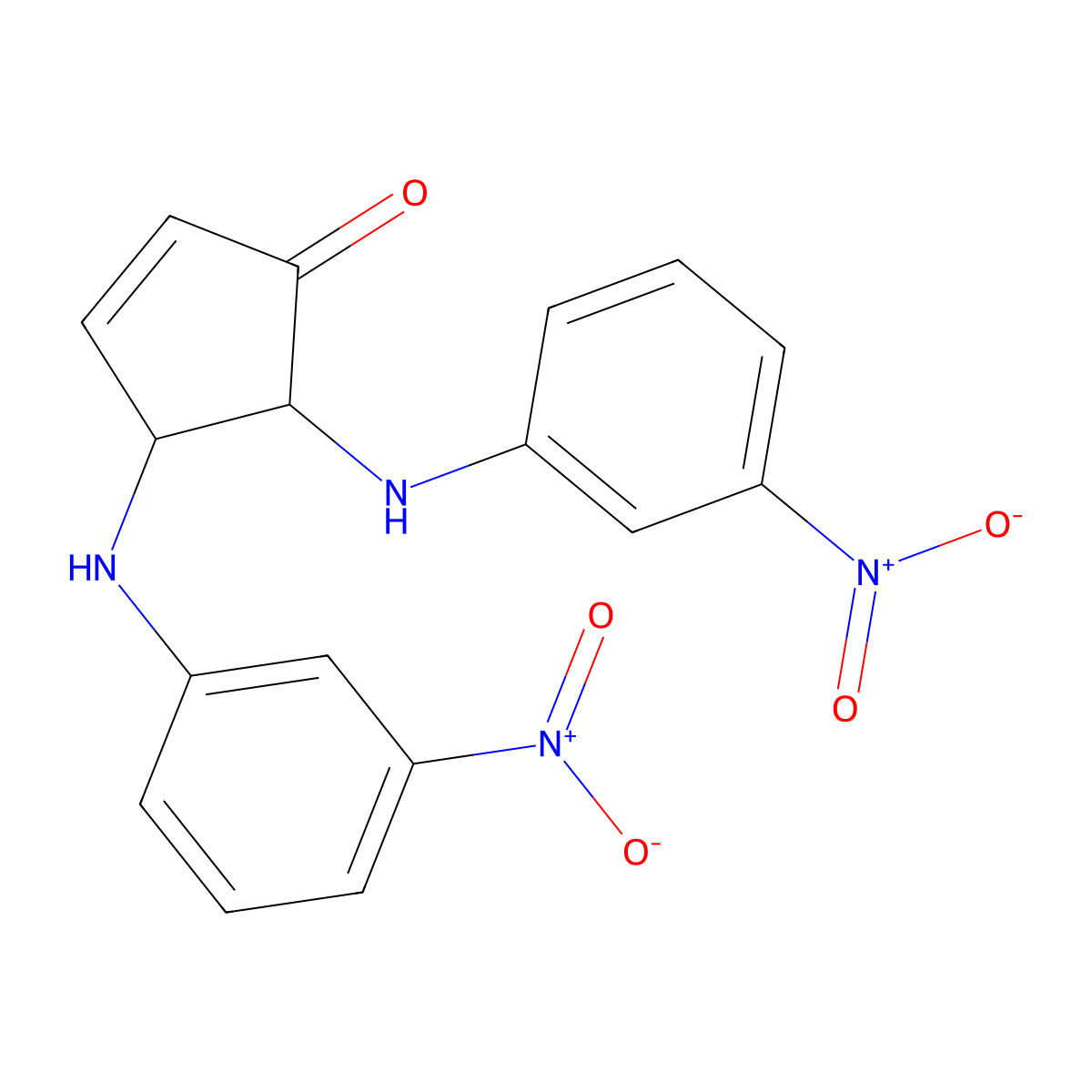 4,5-Bis(3-nitroanilino)cyclopent-2-en-1-one molecular structure, CAS 32116-48-6