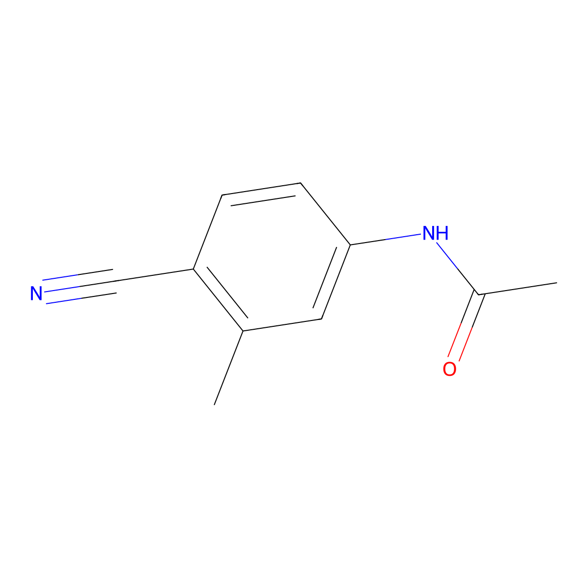 4-Acetamido-2-methylbenzonitrile molecular structure, CAS 321162-59-8