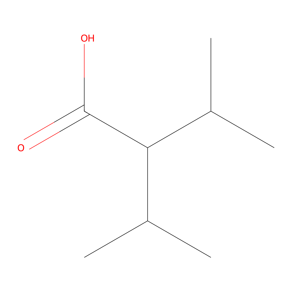 Diisopropylacetic acid molecular structure, CAS 32118-53-9