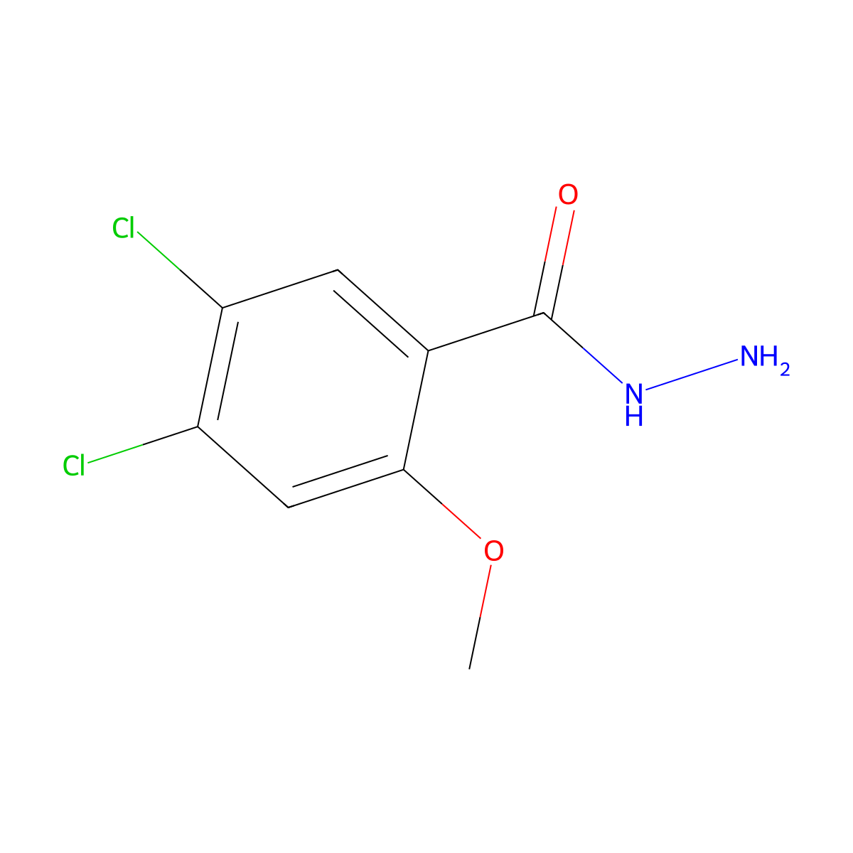 4,5-Dichloro-2-methoxybenzohydrazide molecular structure, CAS 321195-81-7