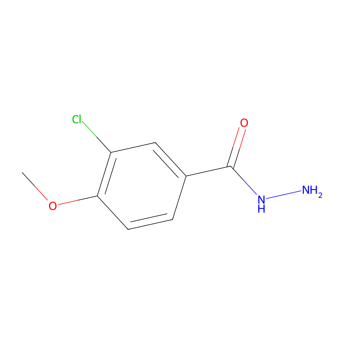 3-Chloro-4-methoxybenzohydrazide molecular structure, CAS 321195-86-2