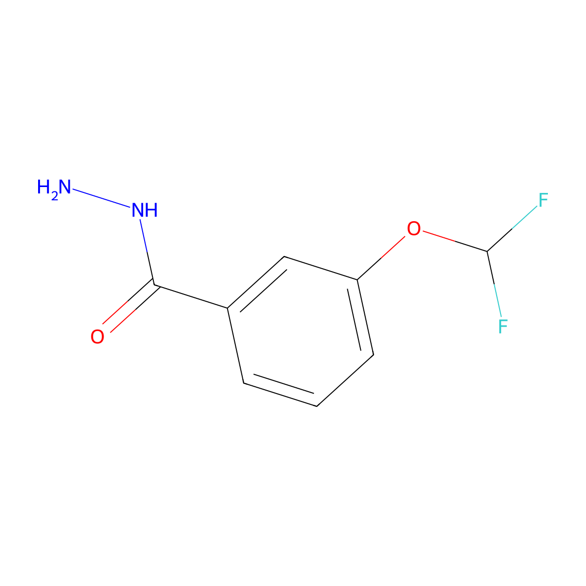3-(Difluoromethoxy)benzohydrazide molecular structure, CAS 321196-03-6
