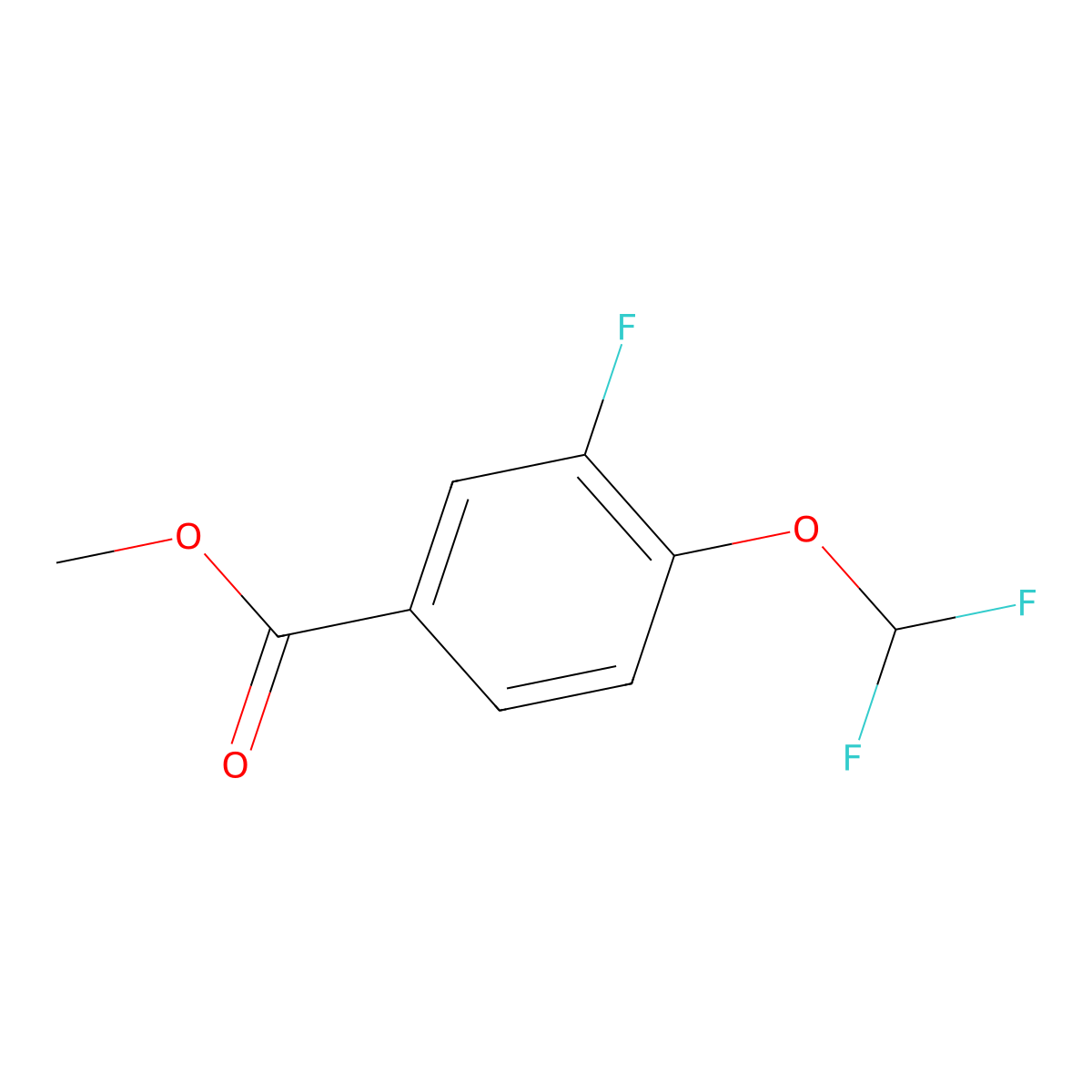 Methyl 4-(difluoromethoxy)-3-fluorobenzoate molecular structure, CAS 321198-19-0