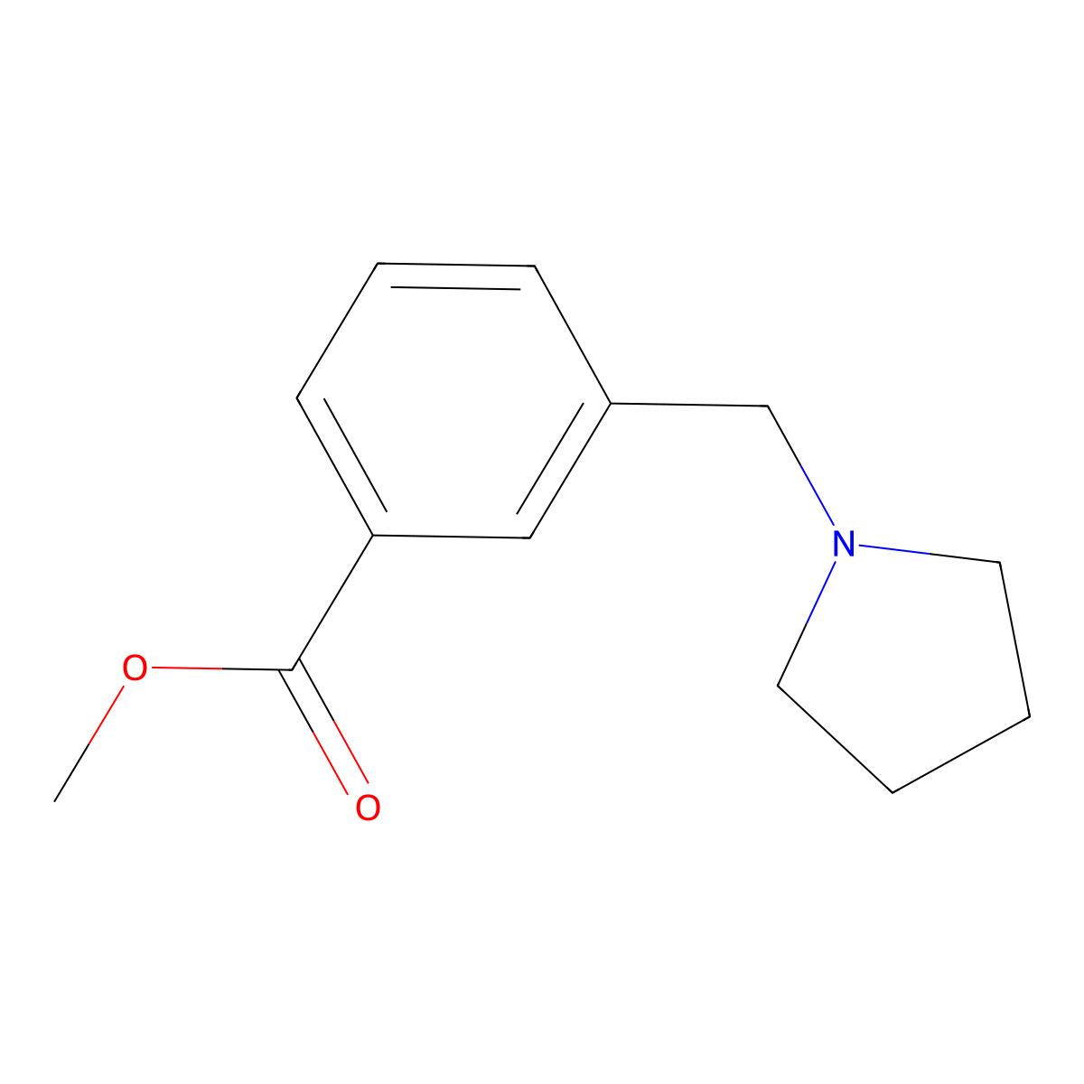 Methyl 3-(pyrrolidin-1-ylmethyl)benzoate molecular structure, CAS 321198-22-5