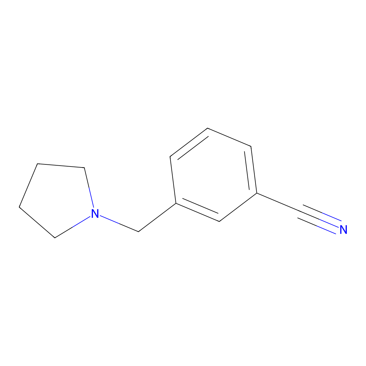 3-((Pyrrolidin-1-yl)methyl)benzonitrile molecular structure, CAS 321198-27-0